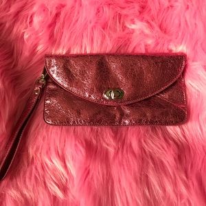 Sorel Pink Leather Wristlet